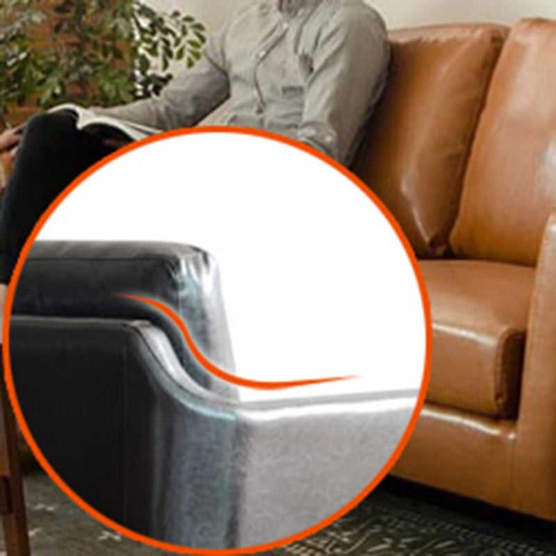 Übergangs Kunstleder ausgestattet Armsofa mit 2 Kissen für Wohnzimmer