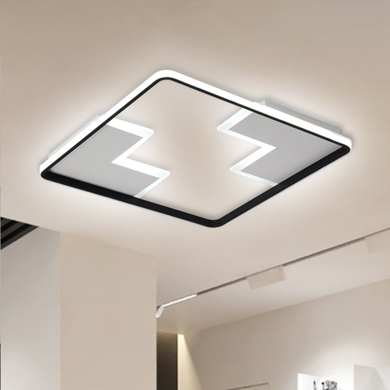 Plafonnier encastré en bloc acrylique simplicité 19 "/23"/27,5 "de large LED blanc/noir lampe encastrée en lumière chaude/blanche