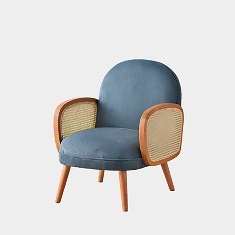 31.49" H Square Arm Solid Color Fleece Wooden Rattan Sofa for Apartment