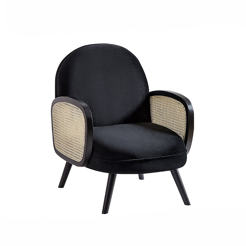 31.49" H Square Arm Solid Color Fleece Wooden Rattan Sofa for Apartment