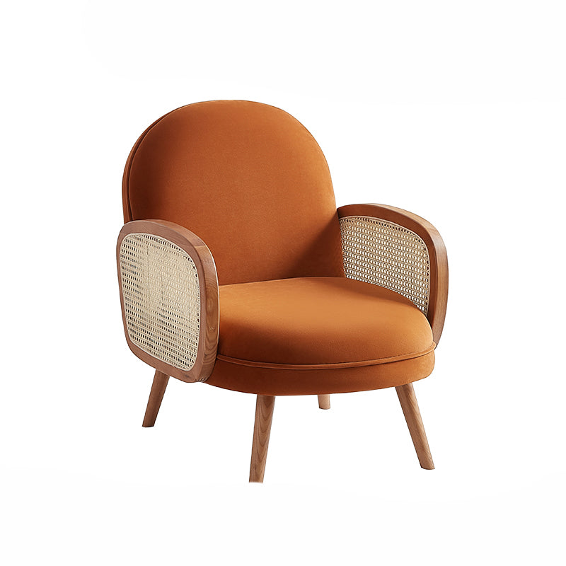 31.49" H Square Arm Solid Color Fleece Wooden Rattan Sofa for Apartment