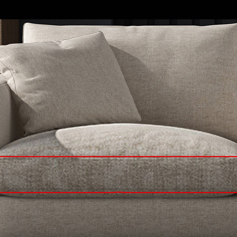 Modern Style Square Armrest with High Rebound Sponge Seat Filling Beige Sofa