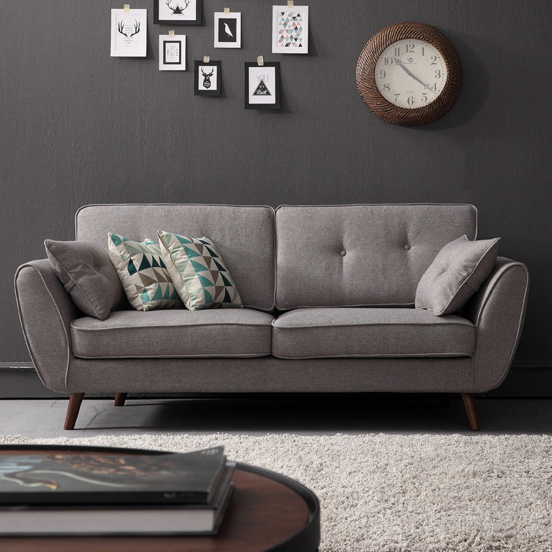 2/3 Seater Modernism Linen Standard Sofa Cushions Flared Arm Sofa