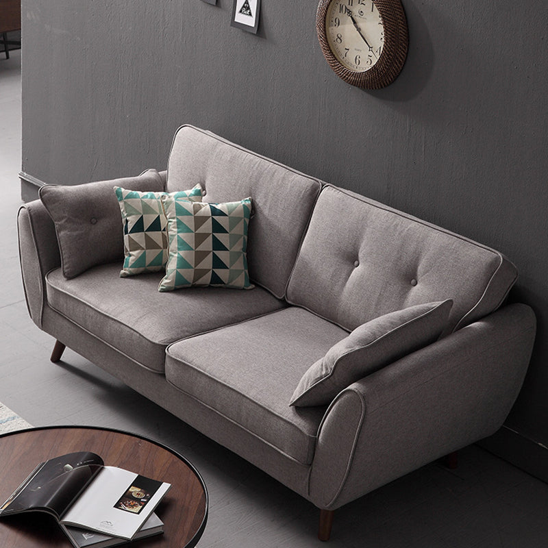 2/3 Seater Modernism Linen Standard Sofa Cushions Flared Arm Sofa