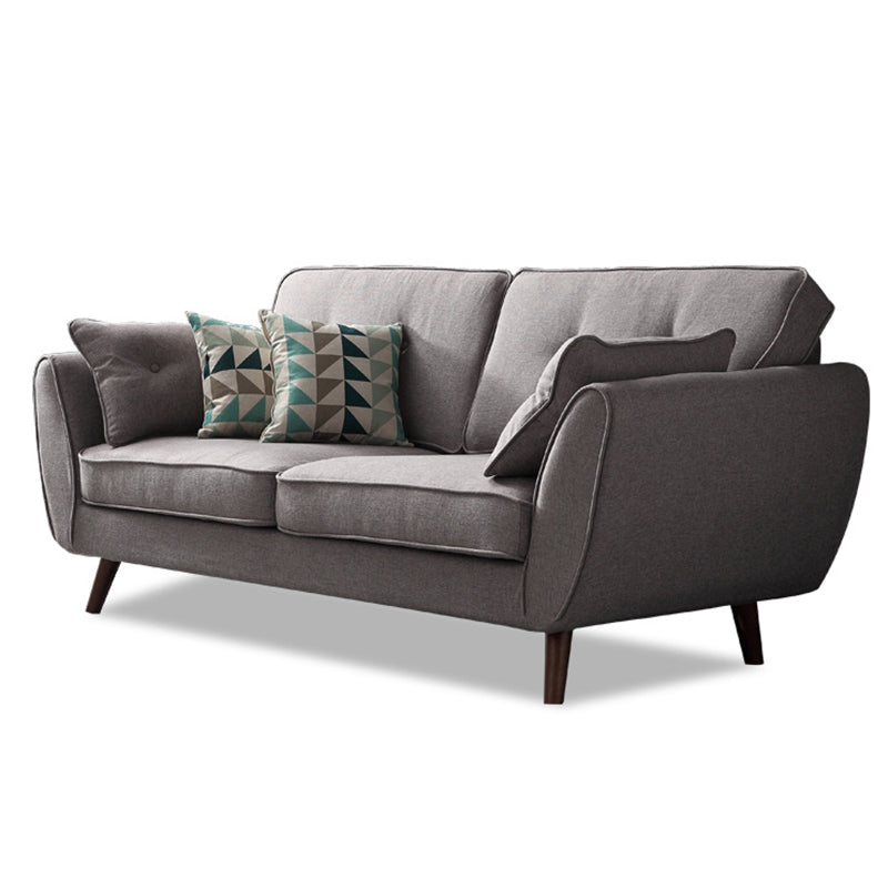 2/3 Seater Modernism Linen Standard Sofa Cushions Flared Arm Sofa