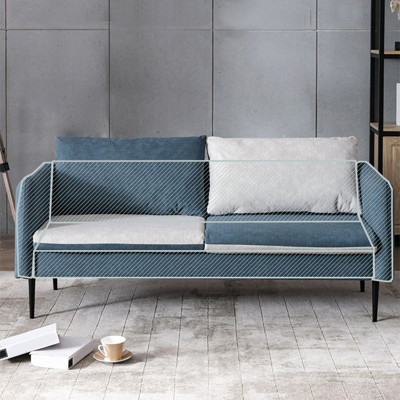 Faux Leather Cushions Sofa 61.02"/66.93" Wide Square Arm Loveseat