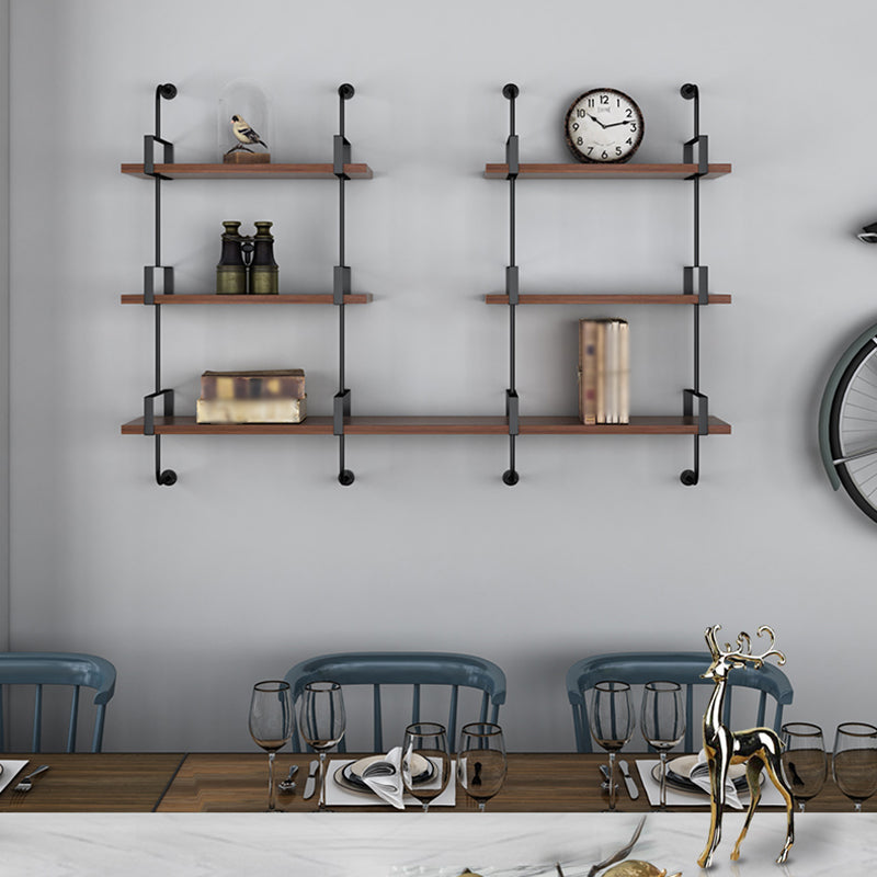 Wall Mounted Bookcase Shelf Industrial Rectangular Shelves for Study Room