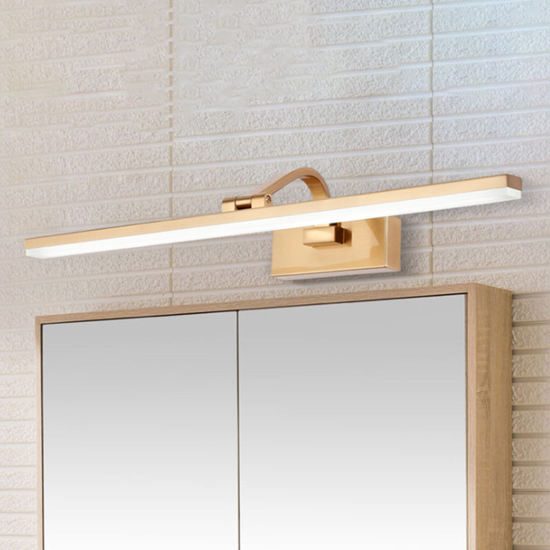 Gold Linear Wall Sconce Lamp Modern Style 16"/20" Dia LED Acrylic Vanity Light Fixture for Bathroom