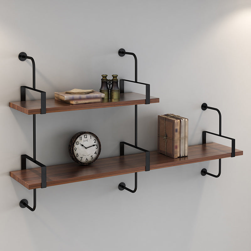 Wall Mounted Bookcase Shelf Industrial Rectangular Shelves for Study Room
