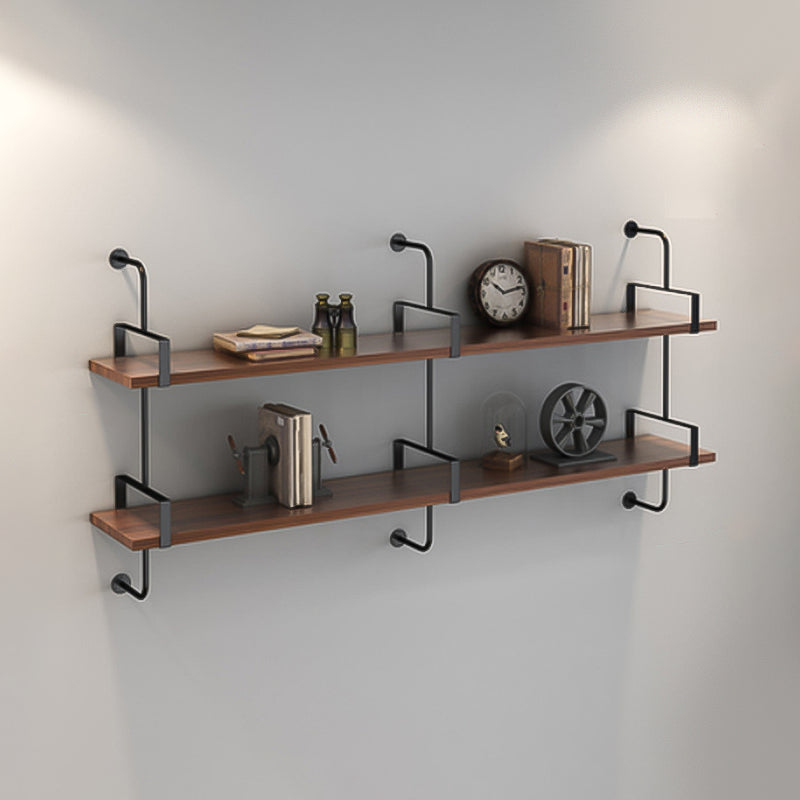 Wall Mounted Bookcase Shelf Industrial Rectangular Shelves for Study Room