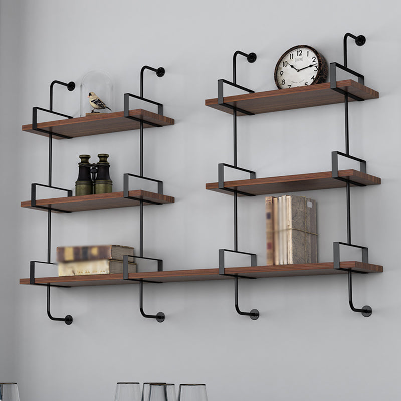 Wall Mounted Bookcase Shelf Industrial Rectangular Shelves for Study Room