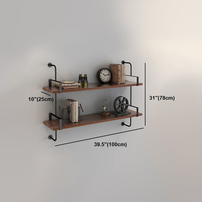Wall Mounted Bookcase Shelf Industrial Rectangular Shelves for Study Room