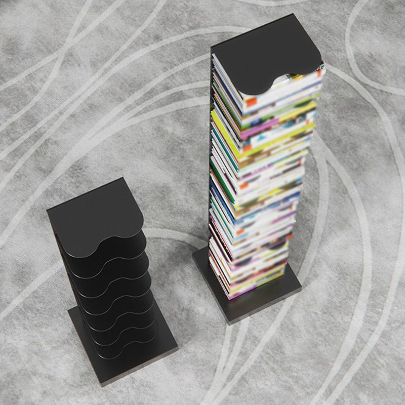 Metal Geometric Bookcase Contemporary Style Vertical Book Shelf