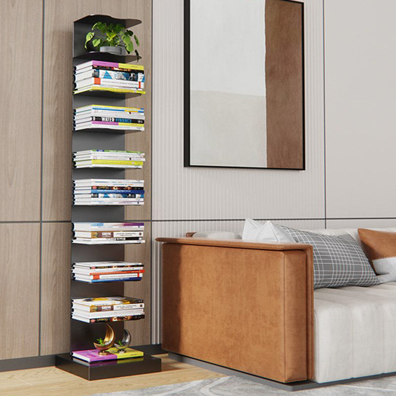 Metal Geometric Bookcase Contemporary Style Vertical Book Shelf