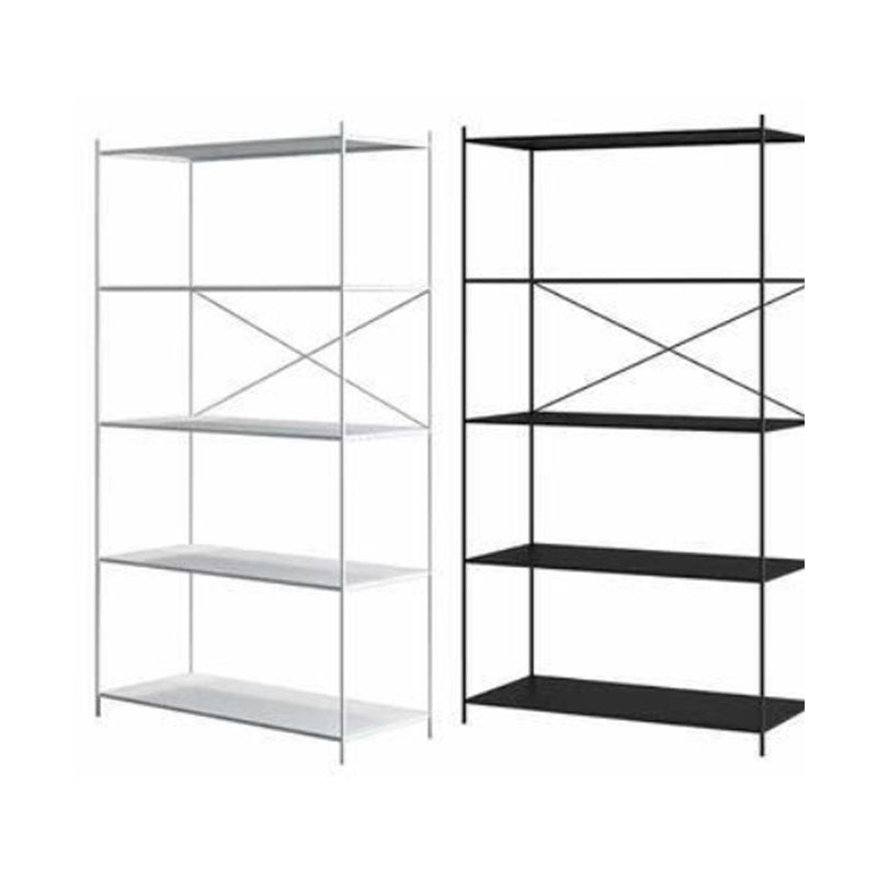 Modern Metal Bookcase Shelf Rectangular Open Bookcase with Shelves