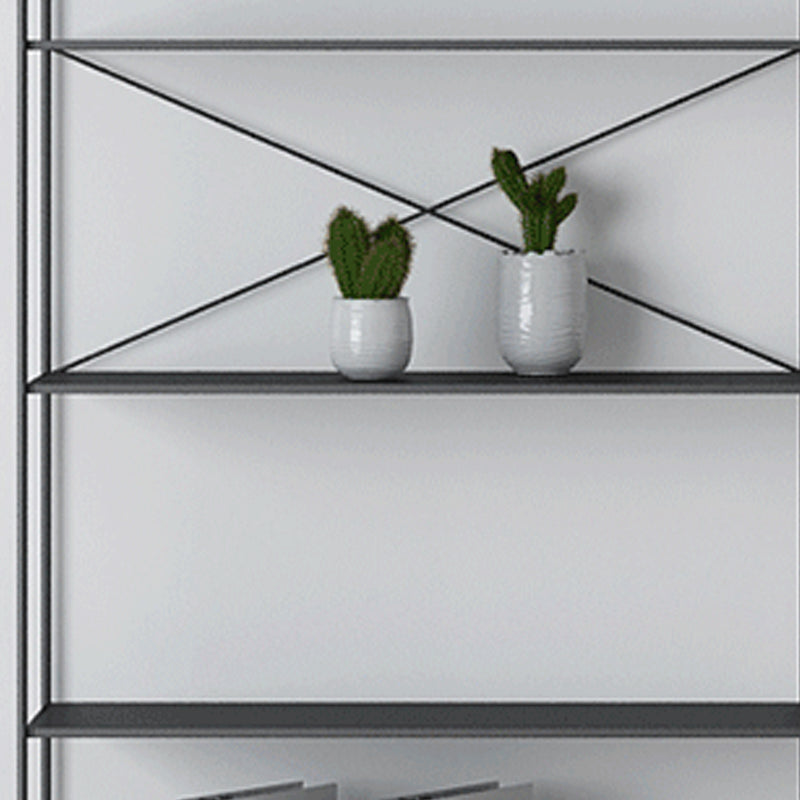 Modern Metal Bookcase Shelf Rectangular Open Bookcase with Shelves