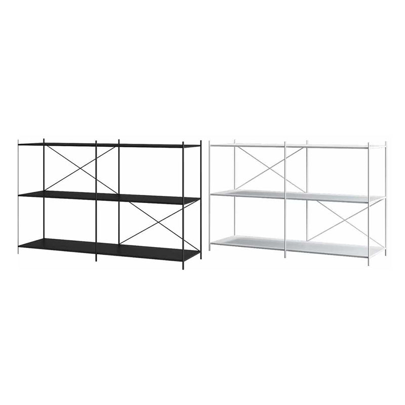 Modern Metal Bookcase Shelf Rectangular Open Bookcase with Shelves