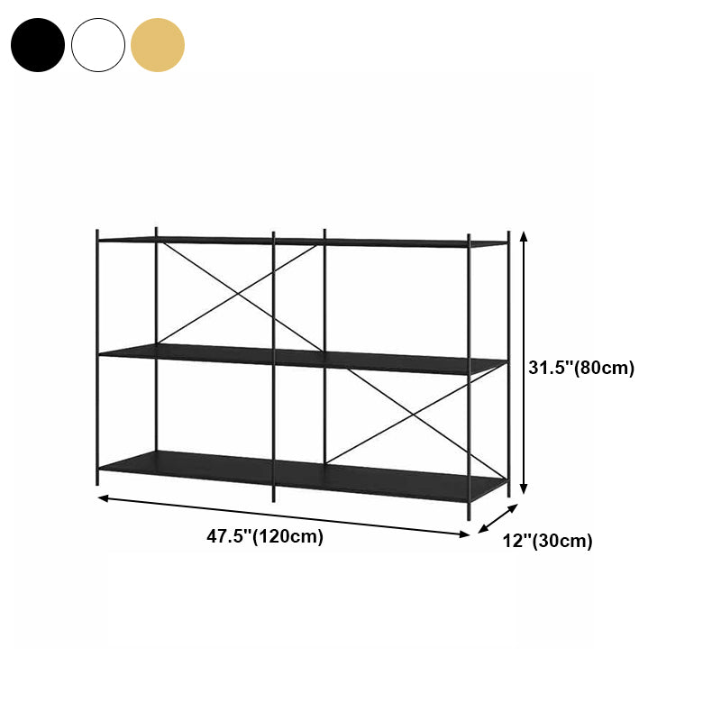 Modern Metal Bookcase Shelf Rectangular Open Bookcase with Shelves