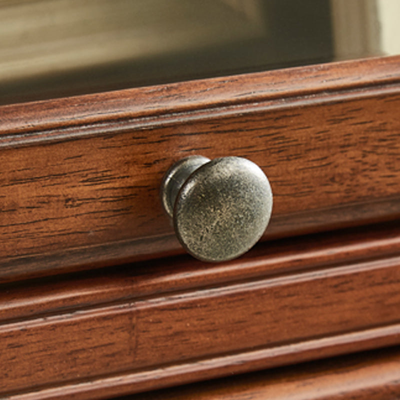 Zeitgenössischer Eichenholz -Standard -Bücherregal braunes Regal mit Glastüren