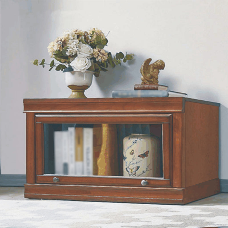 Zeitgenössischer Eichenholz -Standard -Bücherregal braunes Regal mit Glastüren