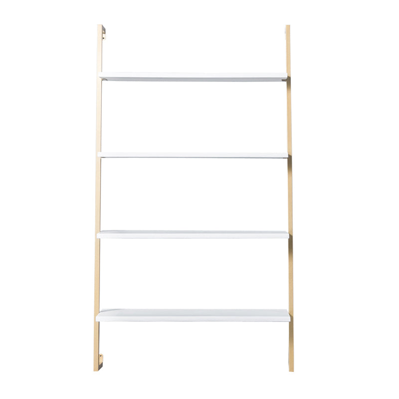 Contemporary Wall Unit Bookshelf with Iron Frame Manufactured Wood Shelf