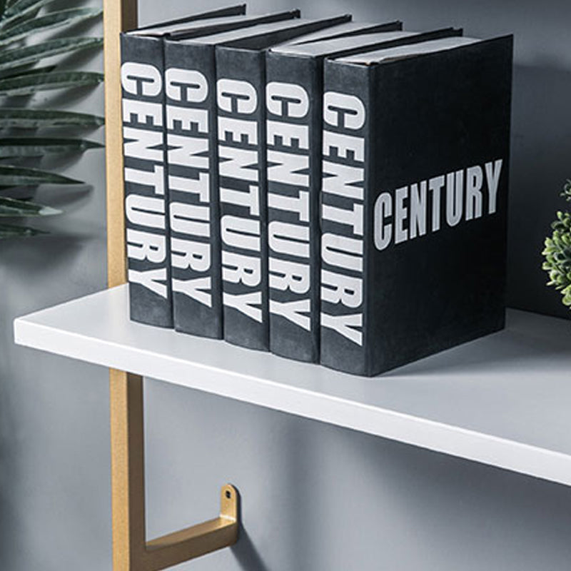 Contemporary Wall Unit Bookshelf with Iron Frame Manufactured Wood Shelf