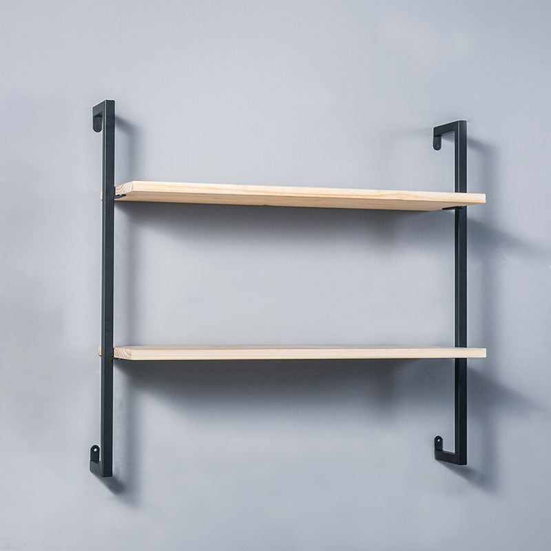 Contemporary Wall Unit Bookshelf with Iron Frame Manufactured Wood Shelf