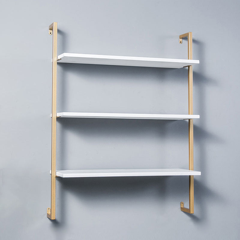Contemporary Wall Unit Bookshelf with Iron Frame Manufactured Wood Shelf