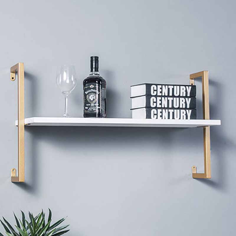 Contemporary Wall Unit Bookshelf with Iron Frame Manufactured Wood Shelf