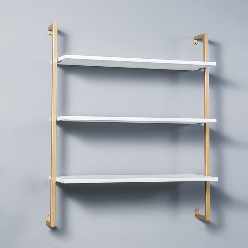 Contemporary Wall Unit Bookshelf with Iron Frame Manufactured Wood Shelf