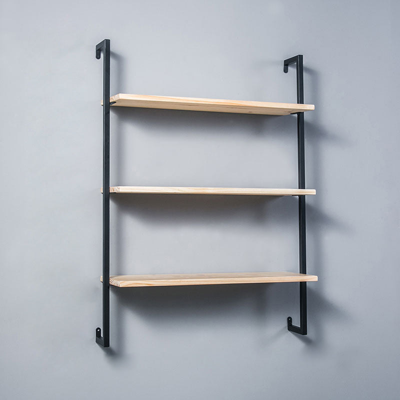 Contemporary Wall Unit Bookshelf with Iron Frame Manufactured Wood Shelf