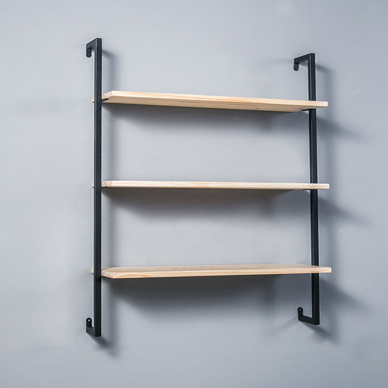 Contemporary Wall Unit Bookshelf with Iron Frame Manufactured Wood Shelf
