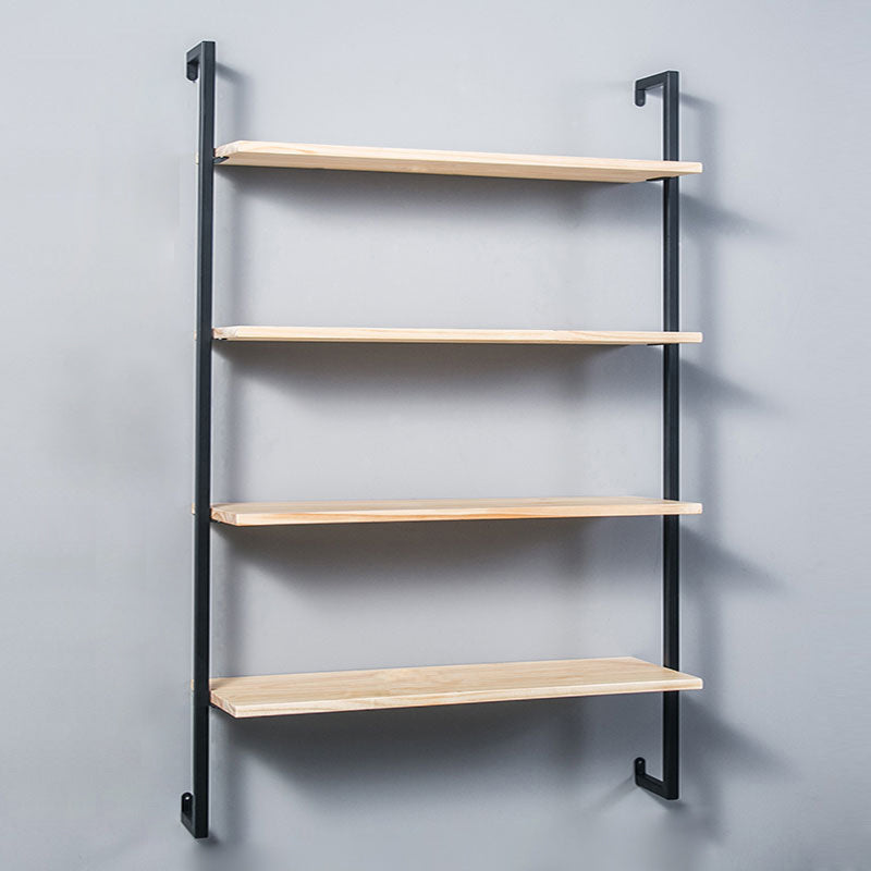 Contemporary Wall Unit Bookshelf with Iron Frame Manufactured Wood Shelf