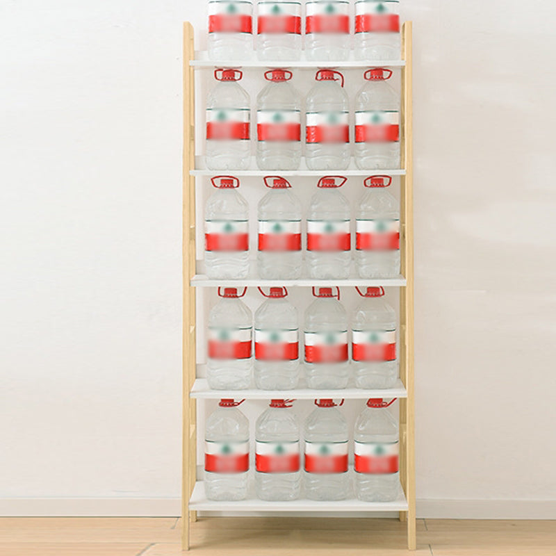 Contemporary Ladder Bookcase Wooden Open Back Bookshelf with Shelves for Home