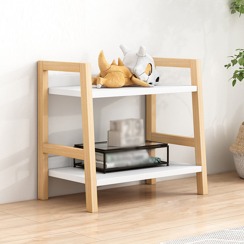 Contemporary Ladder Bookcase Wooden Open Back Bookshelf with Shelves for Home
