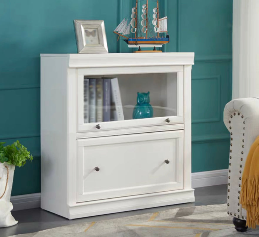 Libreria di barrister in legno con cassetto