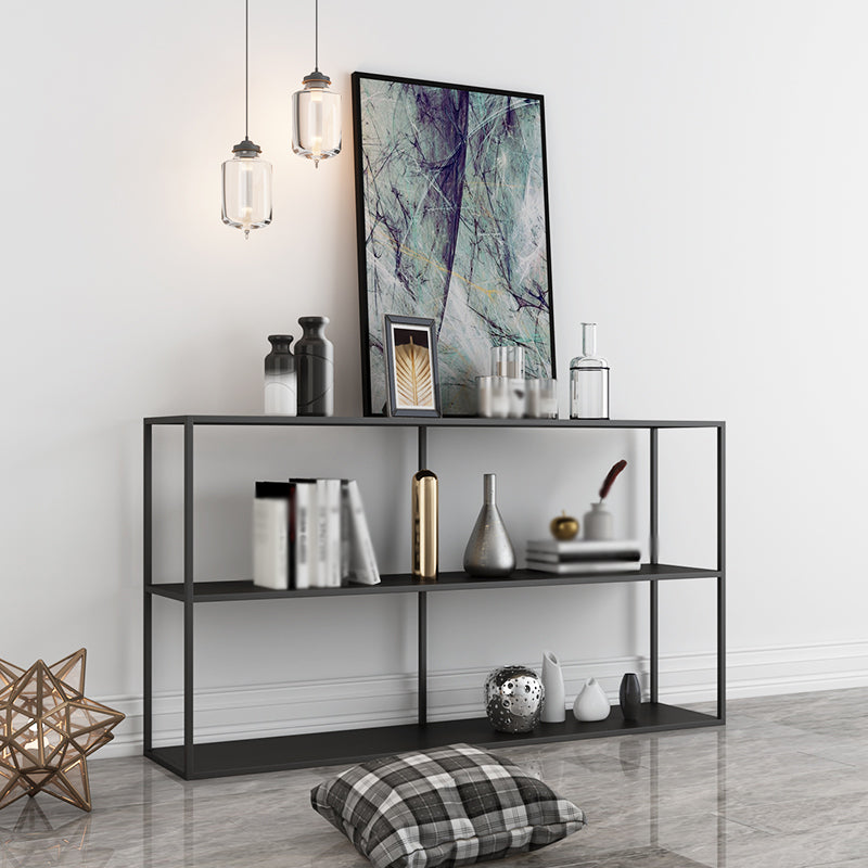 Open Rectangular Bookcase Industrial Metal Shelf for Study Room