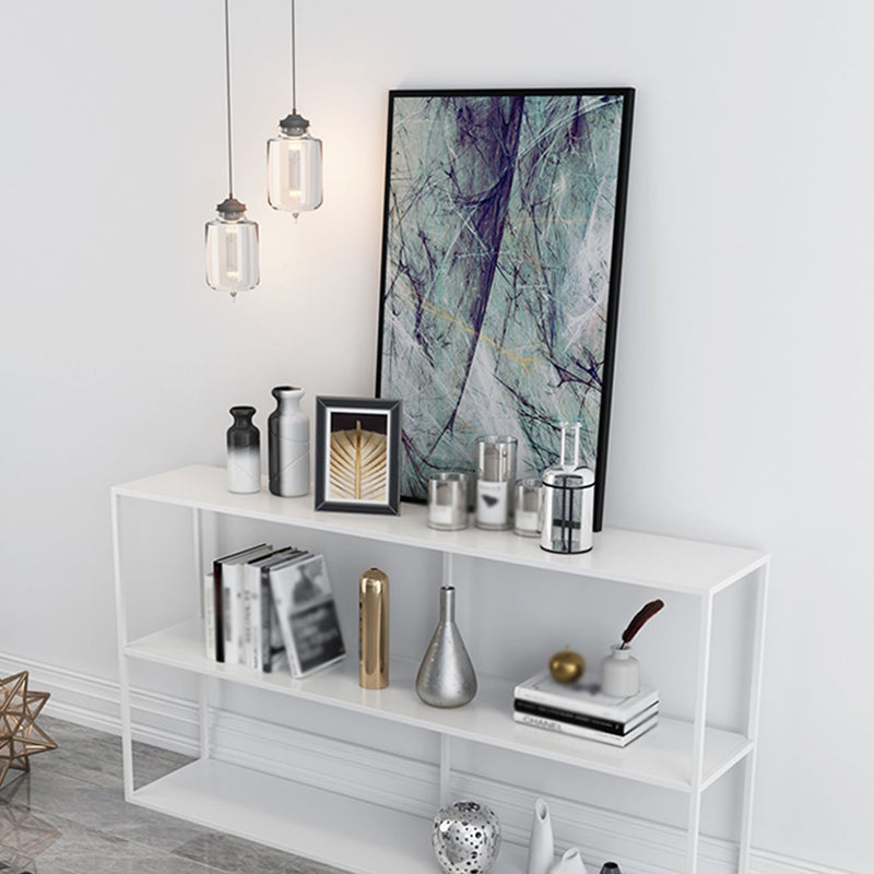 Open Rectangular Bookcase Industrial Metal Shelf for Study Room