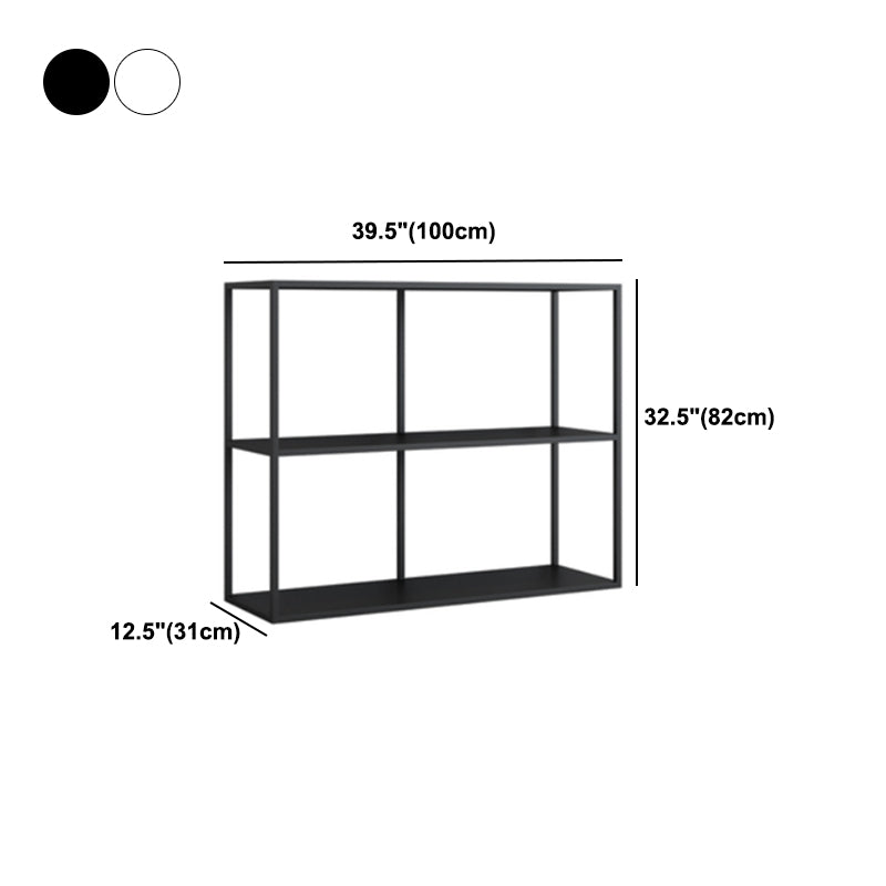 Open Rectangular Bookcase Industrial Metal Shelf for Study Room