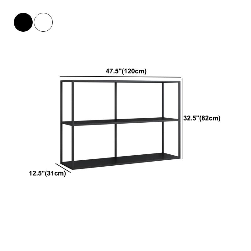 Open Rectangular Bookcase Industrial Metal Shelf for Study Room