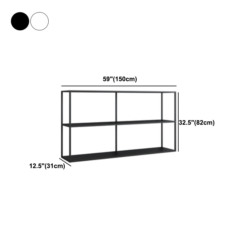 Open Rectangular Bookcase Industrial Metal Shelf for Study Room