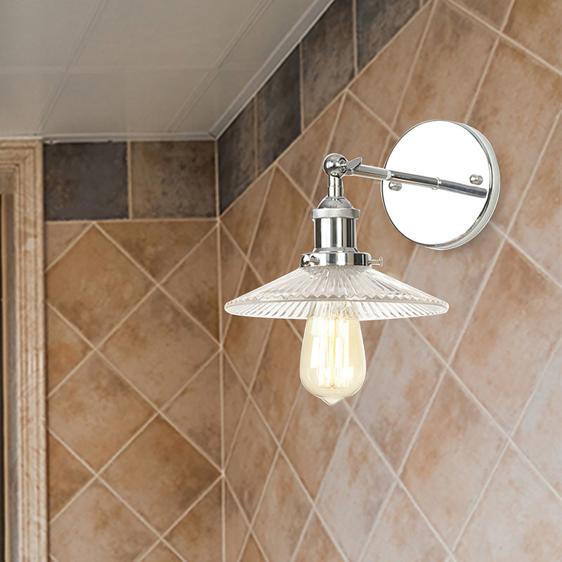 Lámpara de pared de vidrio de vidrio de vidrio claro cónico