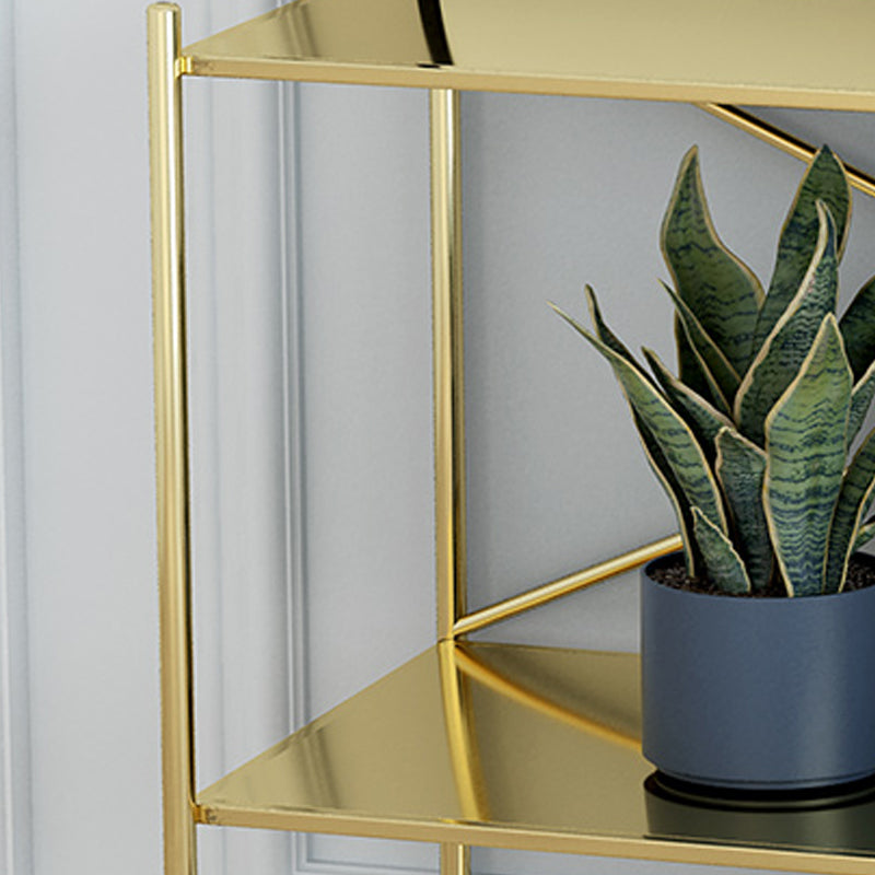 Minimalist Metal Open Etagere Bookcase with Rectangular Shelves