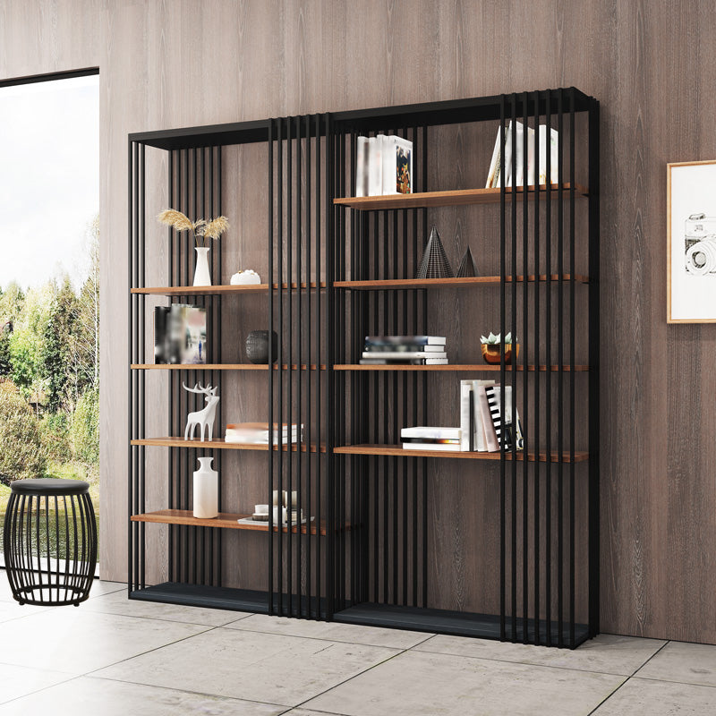 4-Shelf Metal Standard Bookcase Industrial Bookcase for Home Office