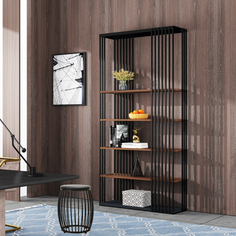 4-Shelf Metal Standard Bookcase Industrial Bookcase for Home Office