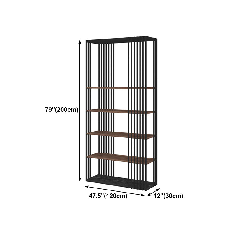 4-Shelf Metal Standard Bookcase Industrial Bookcase for Home Office