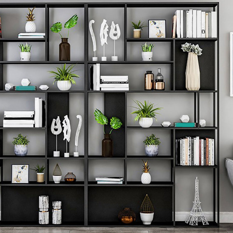 Industrial Metal Etagere Book Shelf with Rectangular Shelves Bookcase