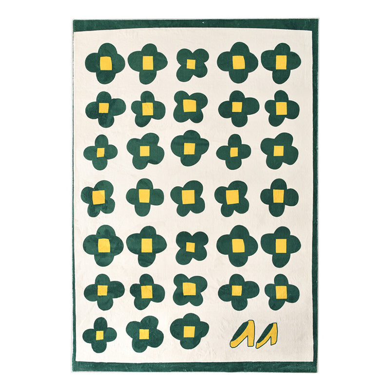 Modern Style Flowers Soft Rug Rectangle Loom Rug for Bedroom