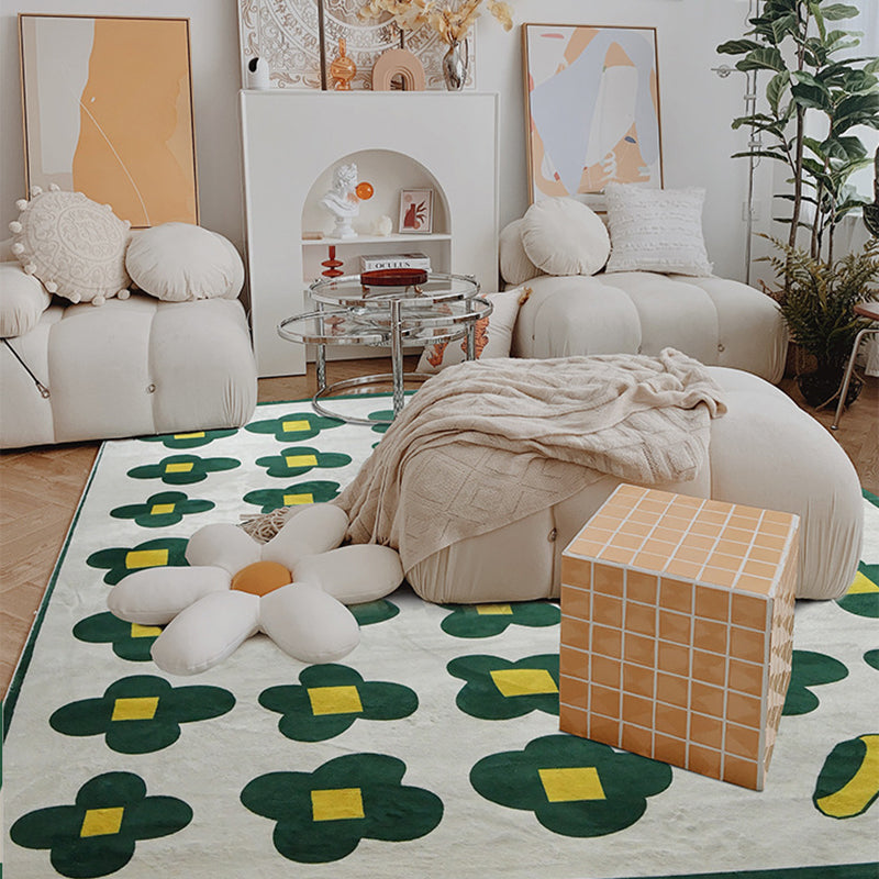 Modern Style Flowers Soft Rug Rectangle Loom Rug for Bedroom