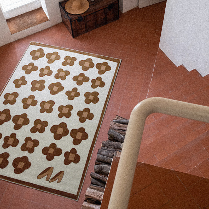 Modern Style Flowers Soft Rug Rectangle Loom Rug for Bedroom